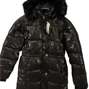 Abercrombie Kids Shiny Black Puffer Jacket sz 16